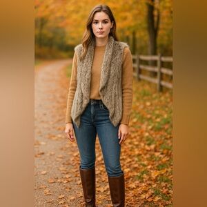 Rabbit Fur Waterfall Vest